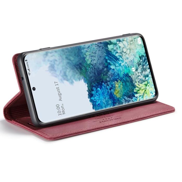 AUTSPACE - AUTSPACE A01 Fodral för Samsung Galaxy S20 Ultra PU Läder - Röd