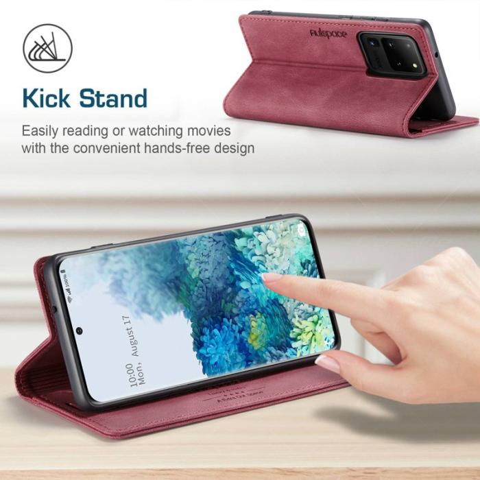 AUTSPACE - AUTSPACE A01 Fodral för Samsung Galaxy S20 Ultra PU Läder - Röd