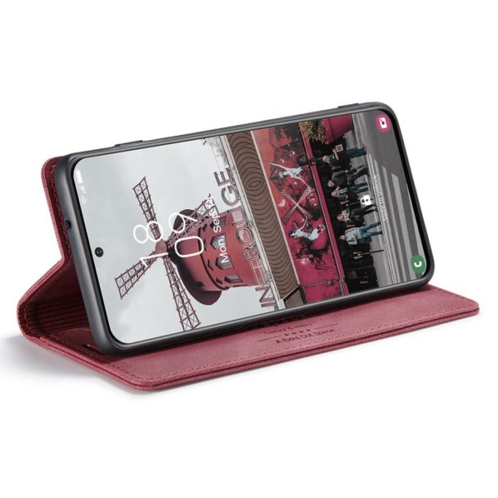 AUTSPACE - AUTSPACE A01 Fodral för Samsung Galaxy S21 FE 5G PU Läder - Röd