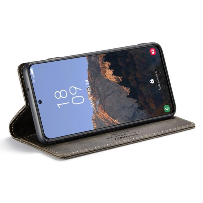 AUTSPACE - AUTSPACE A01 Fodral för Samsung Galaxy S23+ - Äkta läder - Kaffe