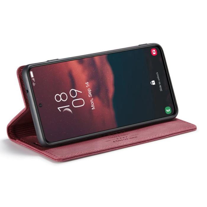 AUTSPACE - AUTSPACE A01 Fodral för Samsung Galaxy S23+ - PU Läder - Röd