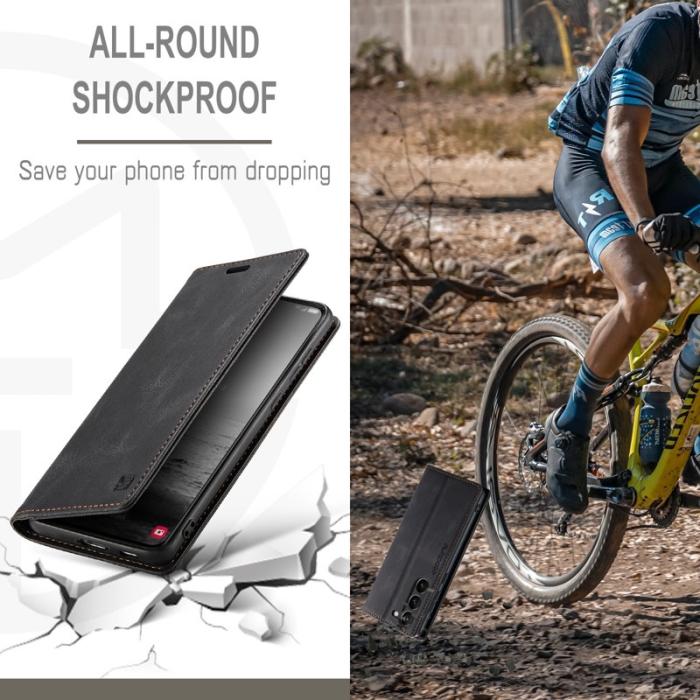 AUTSPACE - AUTSPACE A01 Fodral för Samsung Galaxy S23+ - PU Läder - Svart