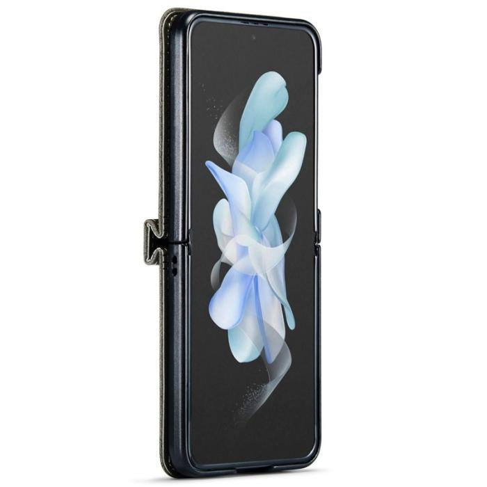 AUTSPACE - AUTSPACE A01 Fodral för Samsung Galaxy Z Flip4 5G - Äkta läder - Coffee