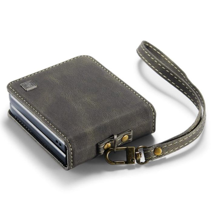 AUTSPACE - AUTSPACE A01 Fodral för Samsung Galaxy Z Flip4 5G - Äkta läder - Coffee