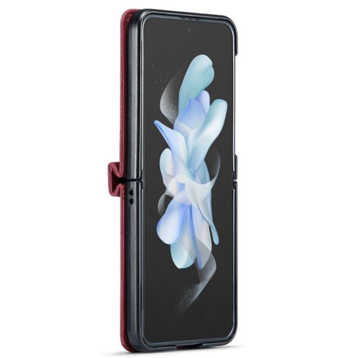 AUTSPACE - AUTSPACE A01 Fodral för Samsung Galaxy Z Flip4 5G PU Läder - Röd