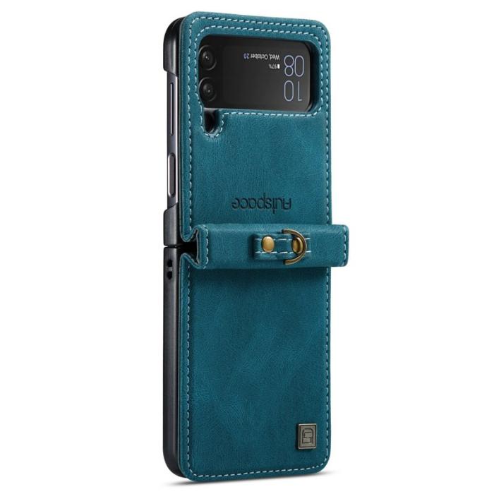 AUTSPACE - AUTSPACE A01 Fodral för Samsung Galaxy Z Flip4 PU Läder - Blå