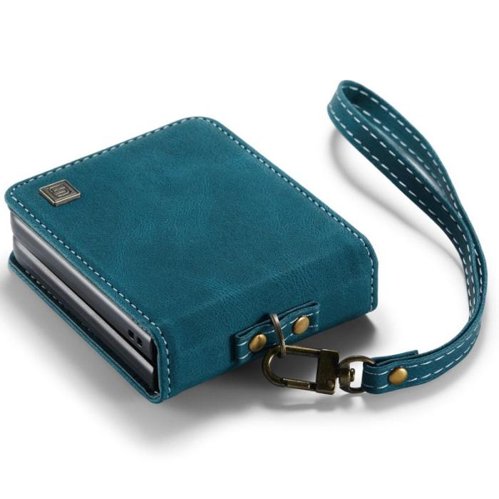 AUTSPACE - AUTSPACE A01 Fodral för Samsung Galaxy Z Flip4 PU Läder - Blå