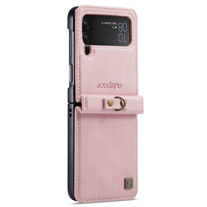 AUTSPACE - AUTSPACE A01 Fodral för Samsung Galaxy Z Flip4 PU Läder - Pink