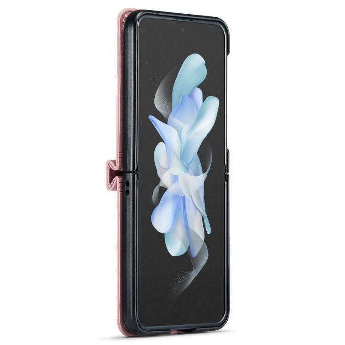 AUTSPACE - AUTSPACE A01 Fodral för Samsung Galaxy Z Flip4 PU Läder - Pink