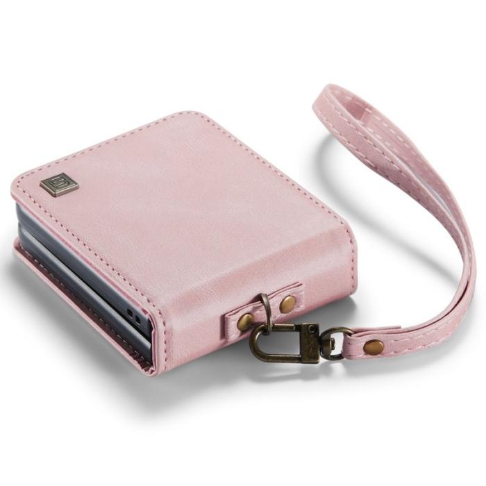 AUTSPACE - AUTSPACE A01 Fodral för Samsung Galaxy Z Flip4 PU Läder - Pink