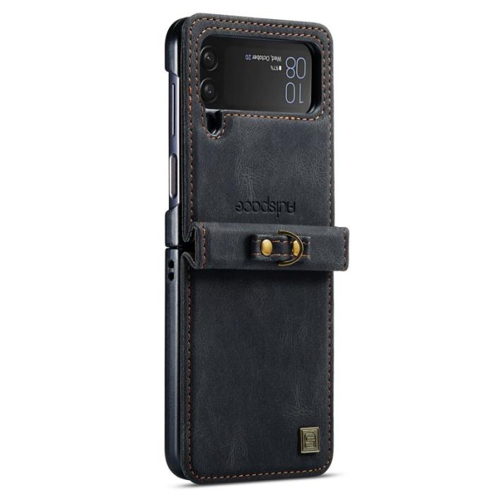 AUTSPACE - AUTSPACE A01 Fodral för Samsung Galaxy Z Flip4 PU Läder - Svart