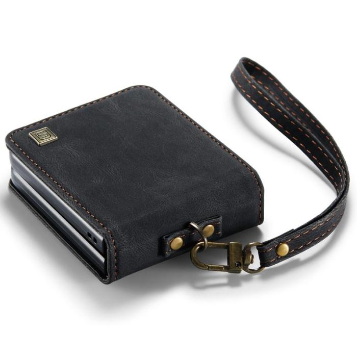 AUTSPACE - AUTSPACE A01 Fodral för Samsung Galaxy Z Flip4 PU Läder - Svart