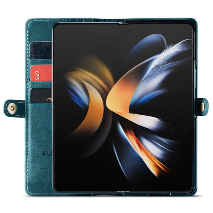 AUTSPACE - AUTSPACE A01 Fodral för Samsung Galaxy Z Fold4 PU Läder - Blå