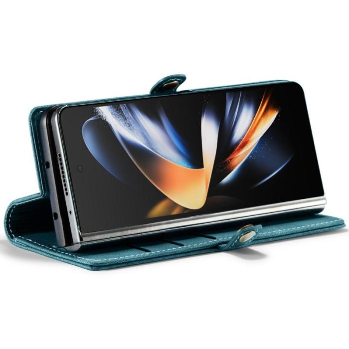 AUTSPACE - AUTSPACE A01 Fodral för Samsung Galaxy Z Fold4 PU Läder - Blå