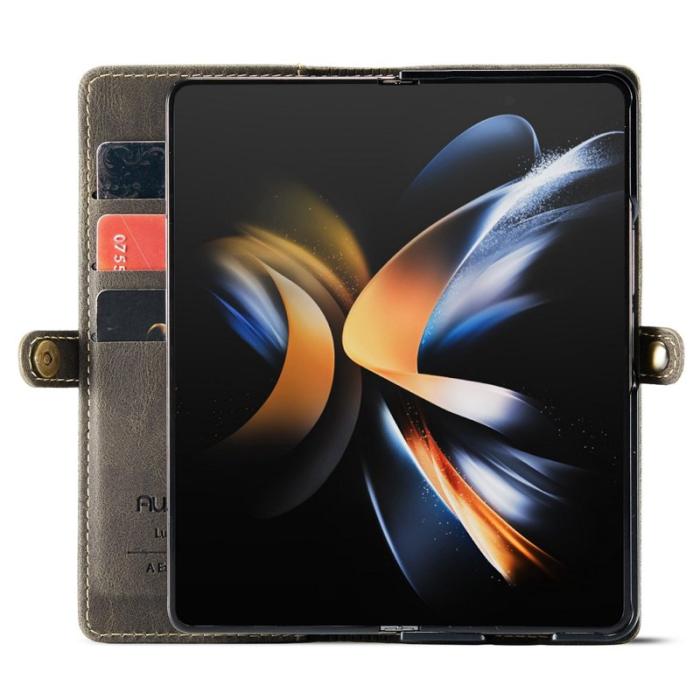 AUTSPACE - AUTSPACE A01 Fodral för Samsung Galaxy Z Fold4 PU Läder - Kaffe