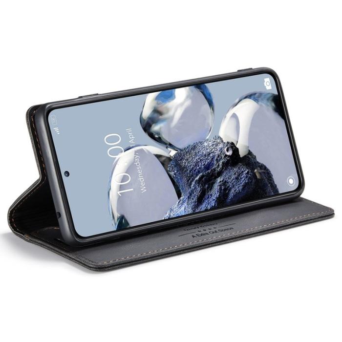 AUTSPACE - AUTSPACE A01 Fodral för Xiaomi 12T 5G - Äkta läder - Svart