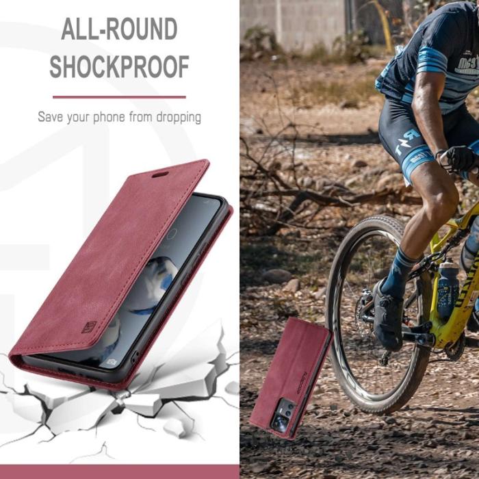 AUTSPACE - AUTSPACE A01 Fodral för Xiaomi 12T 5G - PU läder - Röd