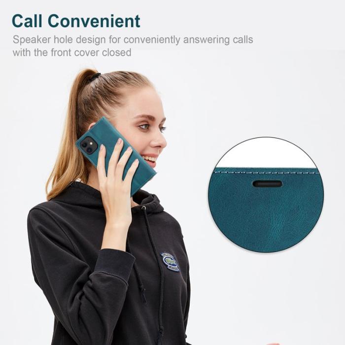 AUTSPACE - AUTSPACE A01 Fodral i Äkta läder för iPhone 11 - Blå