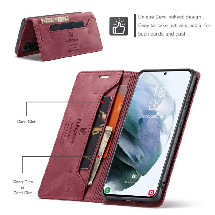 AUTSPACE - AUTSPACE A01 Fodral i Äkta läder - Retro Matte - Röd