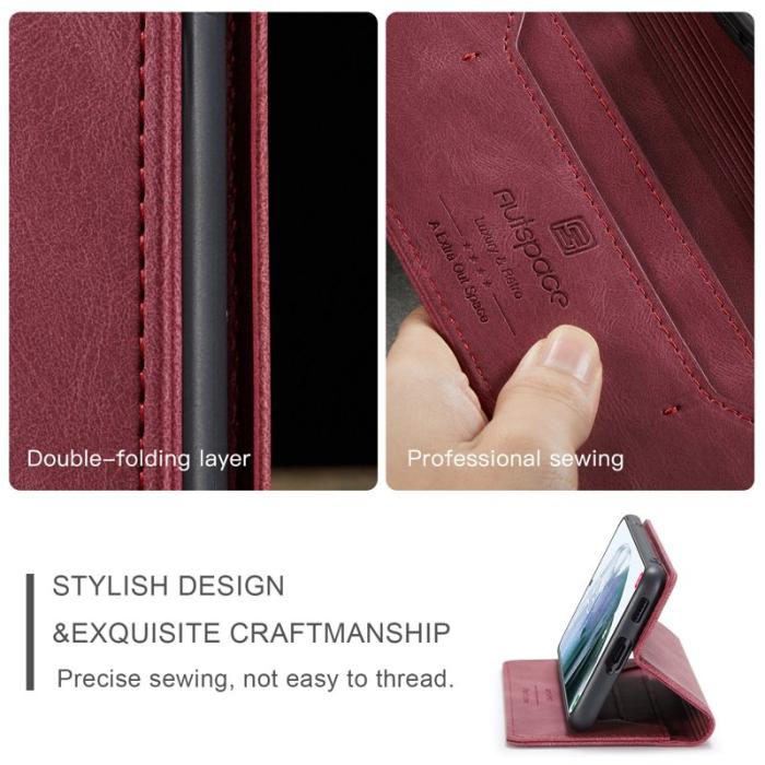 AUTSPACE - AUTSPACE A01 Fodral i Äkta läder - Retro Matte - Röd