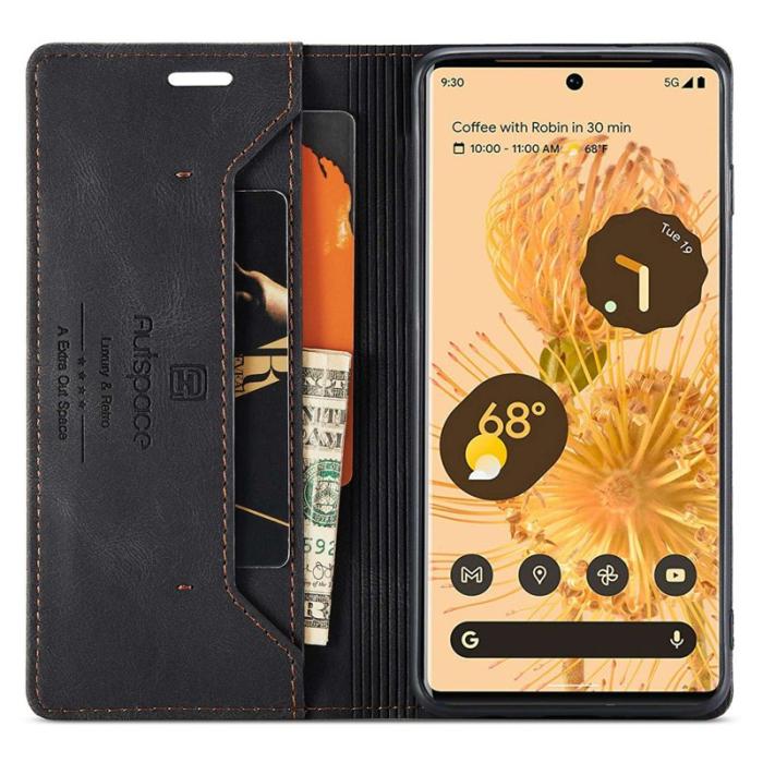 AUTSPACE - AUTSPACE A01 Google Pixel 6 Pro Fodral PU Läder - Svart