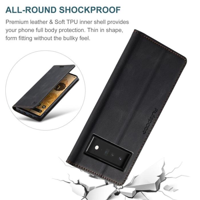 AUTSPACE - AUTSPACE A01 Google Pixel 6 Pro Fodral PU Läder - Svart