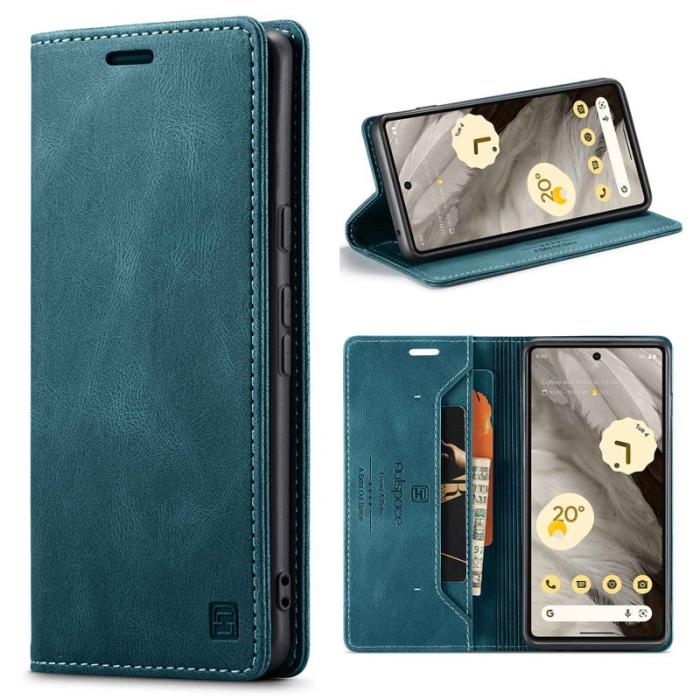 AUTSPACE - AUTSPACE A01 Google Pixel 7 Pro Fodral Retro Matte PU Läder - Blå