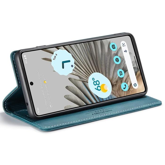 AUTSPACE - AUTSPACE A01 Google Pixel 7 Pro Fodral Retro Matte PU Läder - Blå