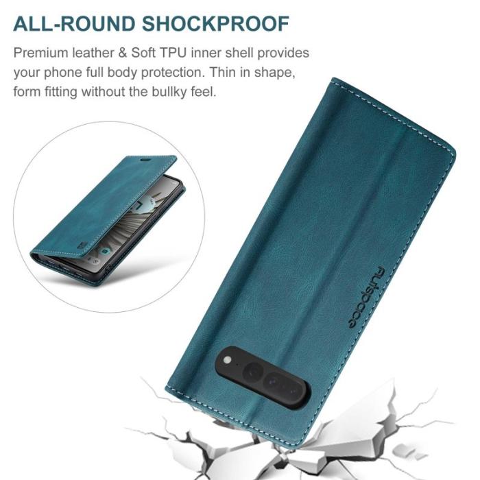 AUTSPACE - AUTSPACE A01 Google Pixel 7 Pro Fodral Retro Matte PU Läder - Blå