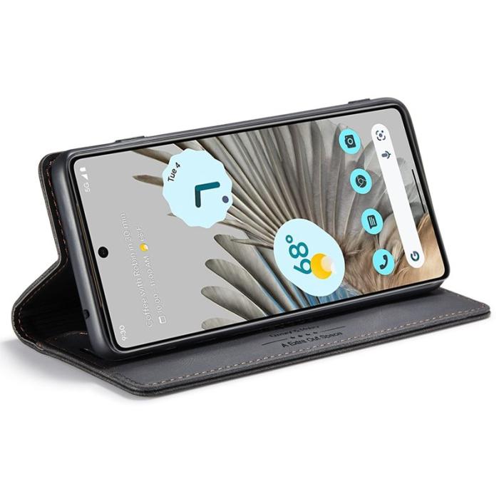 AUTSPACE - AUTSPACE A01 Google Pixel 7 Pro Fodral - Retro Matte PU Läder - Svart