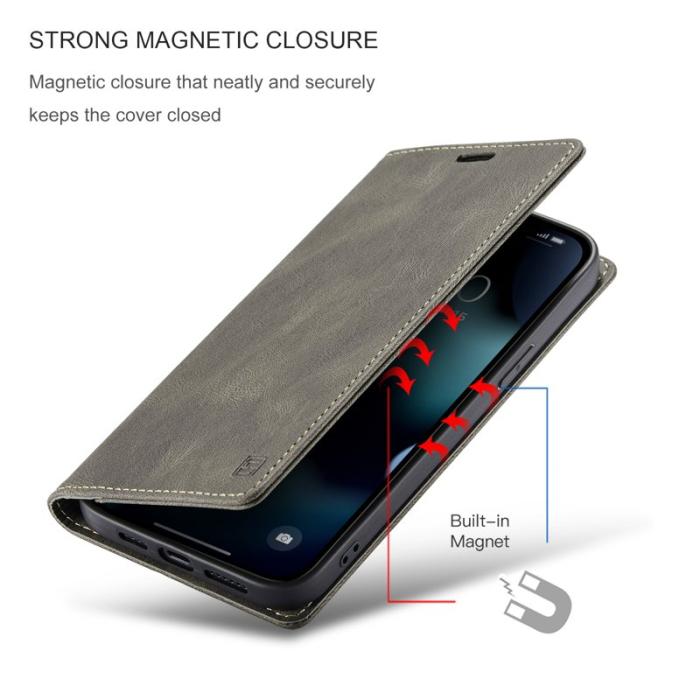 AUTSPACE - AUTSPACE A01 iPhone 13 Pro Skal Äkta läder - Kaffe