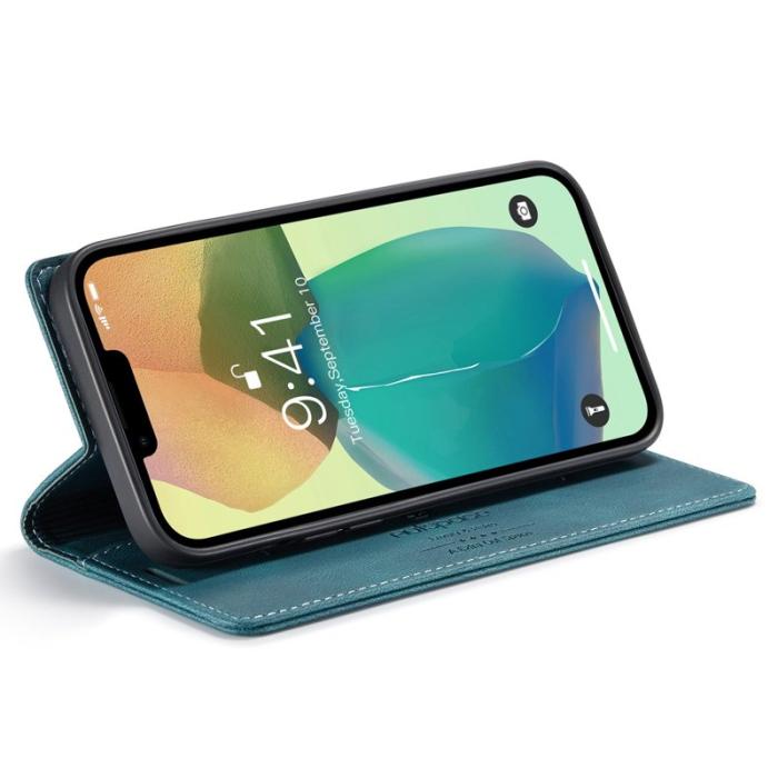 AUTSPACE - AUTSPACE A01 iPhone 14 Plus Fodral PU Läder - Blå