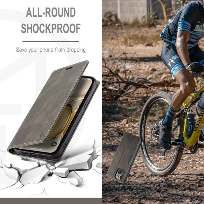 AUTSPACE - AUTSPACE A01 iPhone 14 Plus Fodral PU Läder - Kaffe