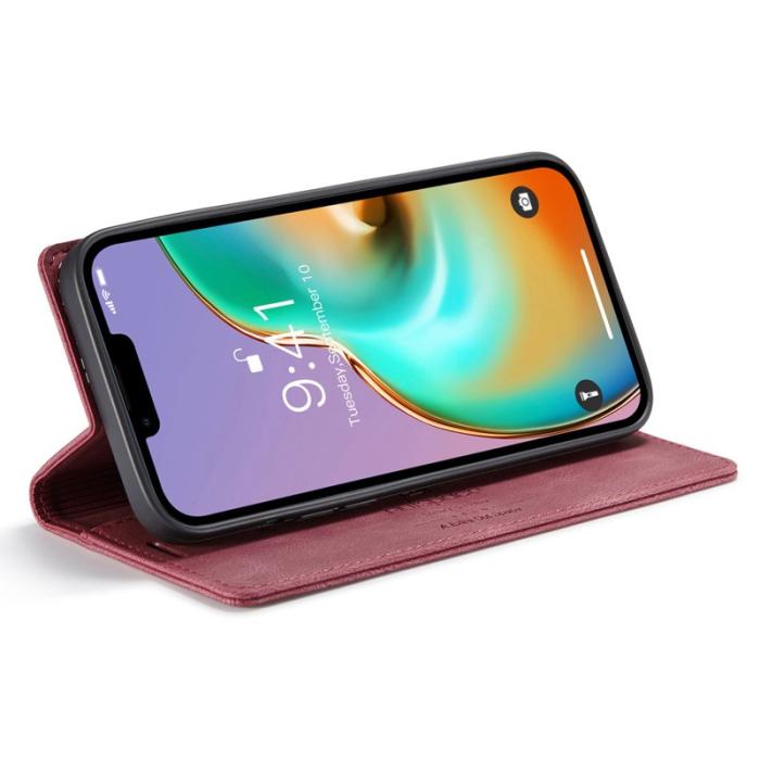 AUTSPACE - AUTSPACE A01 iPhone 14 Plus Fodral PU Läder - Röd