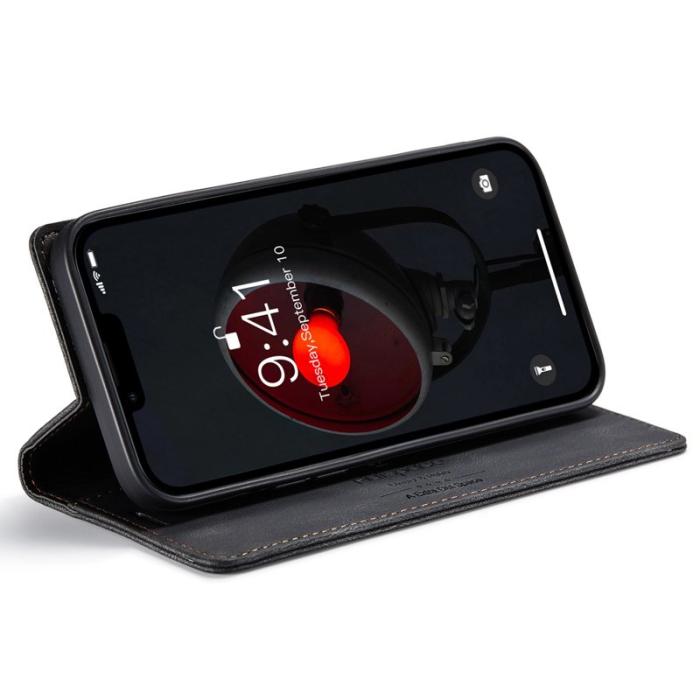 AUTSPACE - AUTSPACE A01 iPhone 14 Plus Fodral PU Läder - Svart