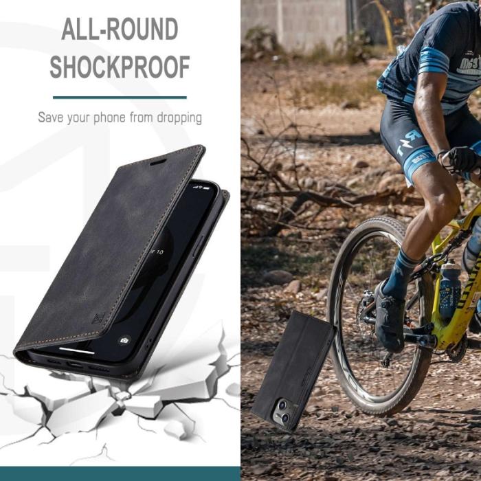 AUTSPACE - AUTSPACE A01 iPhone 14 Plus Fodral PU Läder - Svart