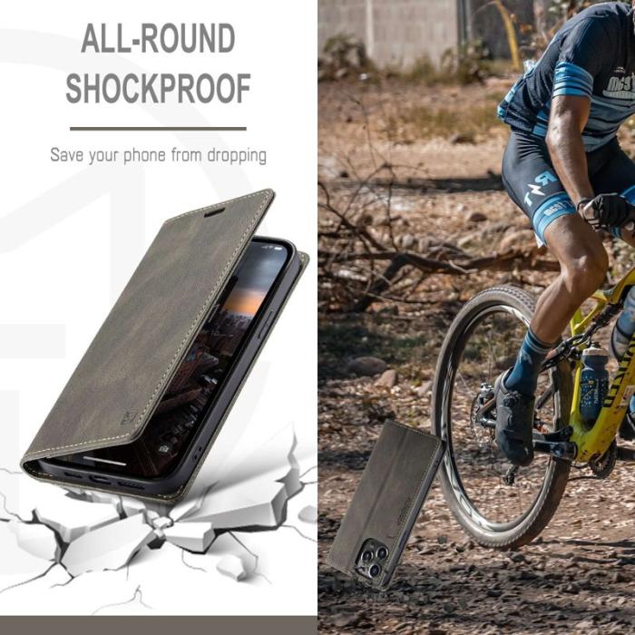 AUTSPACE - AUTSPACE A01 iPhone 14 Pro Fodral Äkta läder - Kaffe