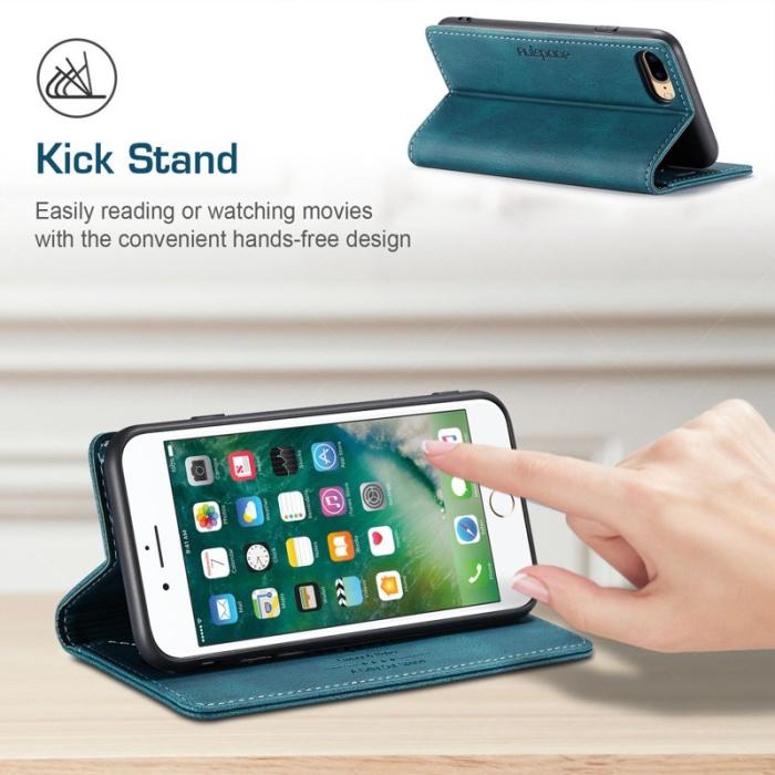 AUTSPACE - AUTSPACE A01 iPhone 6/7/8 Plus Fodral PU Läder - Blå