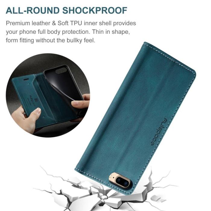 AUTSPACE - AUTSPACE A01 iPhone 6/7/8 Plus Fodral PU Läder - Blå