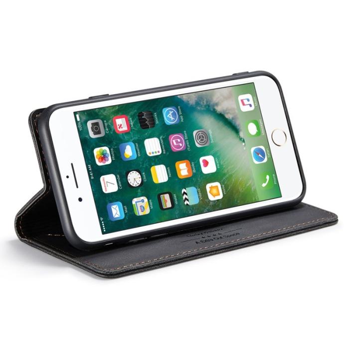 AUTSPACE - AUTSPACE A01 iPhone 6/7/8 Plus Fodral PU Läder - Svart