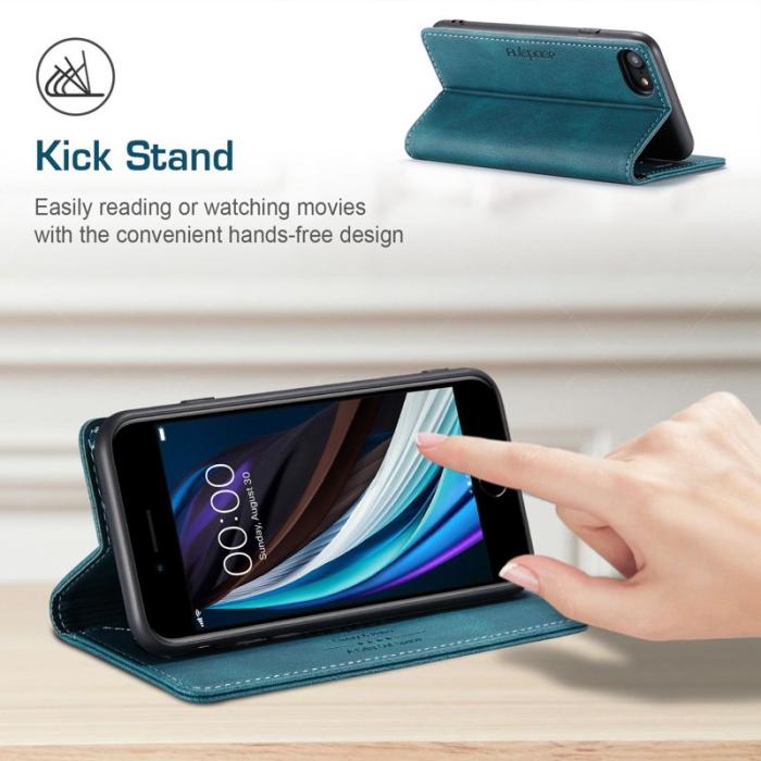 AUTSPACE - AUTSPACE A01 iPhone 6/7/8/SE (2020) Fodral PU Läder - Blå