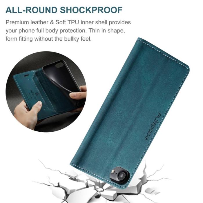 AUTSPACE - AUTSPACE A01 iPhone 6/7/8/SE (2020) Fodral PU Läder - Blå