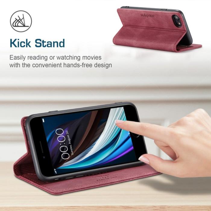 AUTSPACE - AUTSPACE A01 iPhone 6/7/8/SE (2020) Fodral PU Läder - Röd