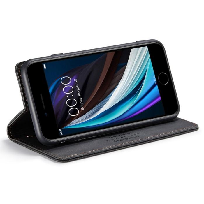 AUTSPACE - AUTSPACE A01 iPhone 6/7/8/SE (2020) Fodral PU Läder - Svart