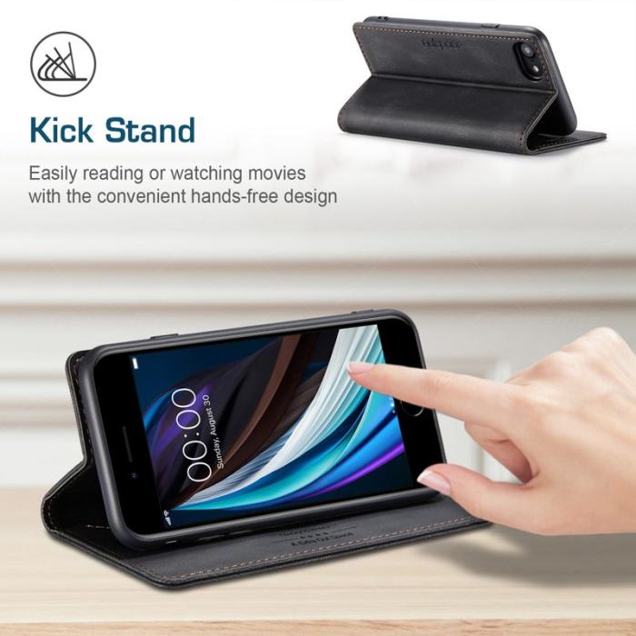 AUTSPACE - AUTSPACE A01 iPhone 6/7/8/SE (2020) Fodral PU Läder - Svart