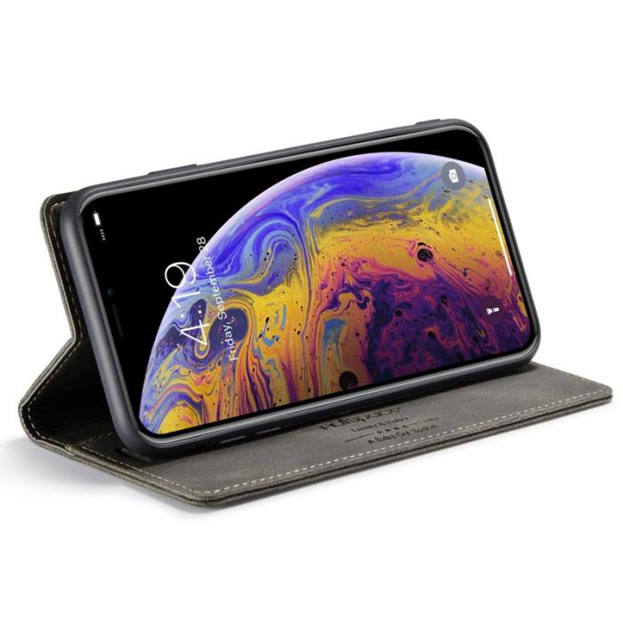 AUTSPACE - AUTSPACE A01 iPhone X / XS Fodral i PU-läder - Kaffe