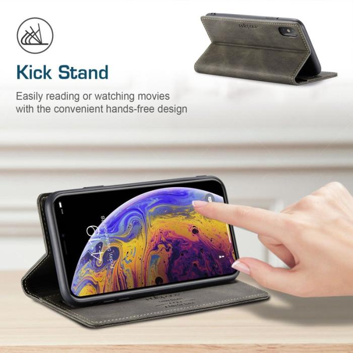 AUTSPACE - AUTSPACE A01 iPhone X / XS Fodral i PU-läder - Kaffe