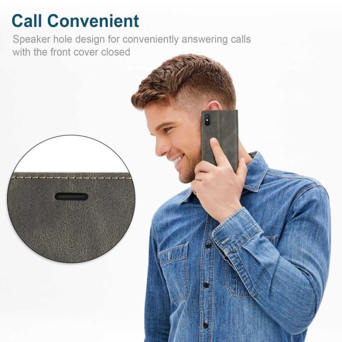 AUTSPACE - AUTSPACE A01 iPhone X / XS Fodral i PU-läder - Kaffe