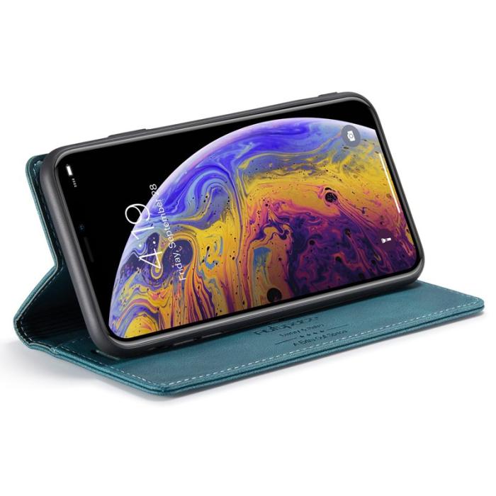 AUTSPACE - AUTSPACE A01 iPhone X/XS Fodral PU Läder - Blå