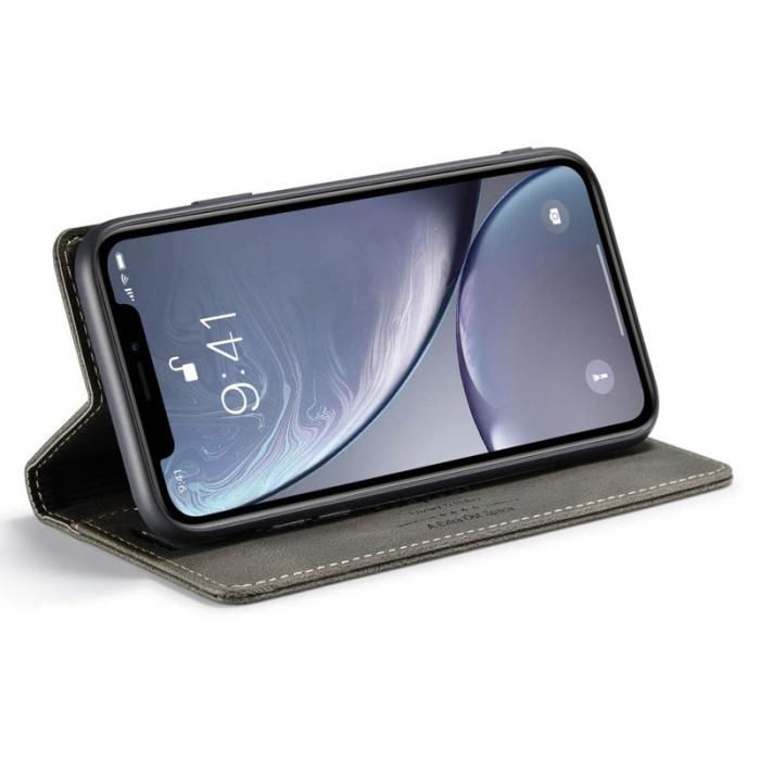 AUTSPACE - AUTSPACE A01 iPhone XR Fodral i PU-läder - Kaffe